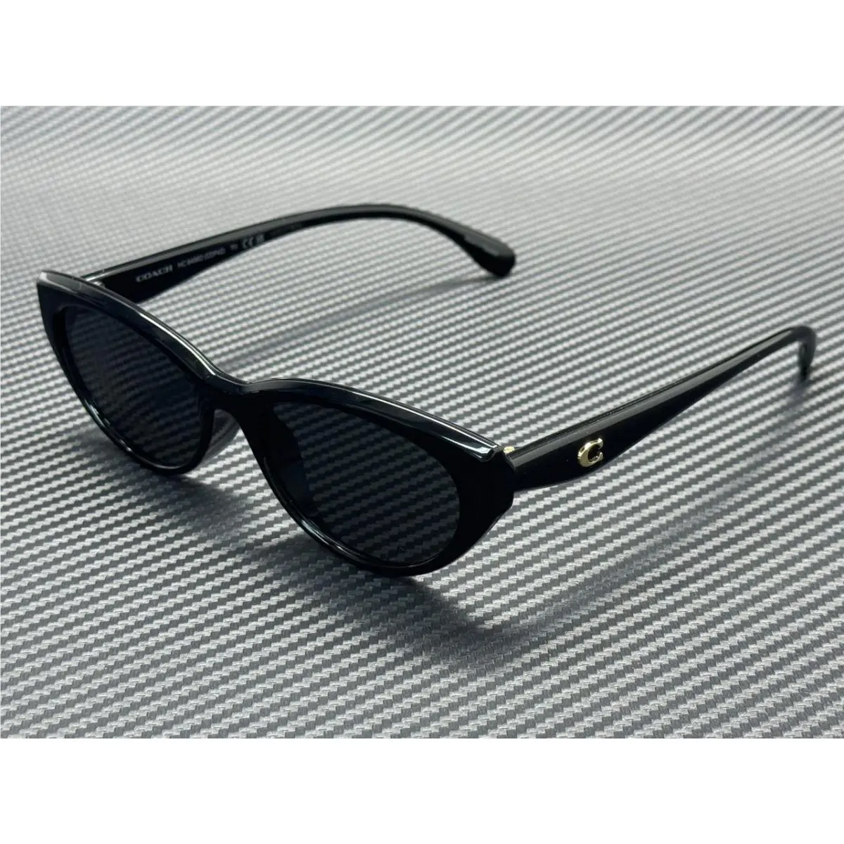 Coach HC8456D 500287 Black Grey Solid Women`s 55 mm Sunglasses