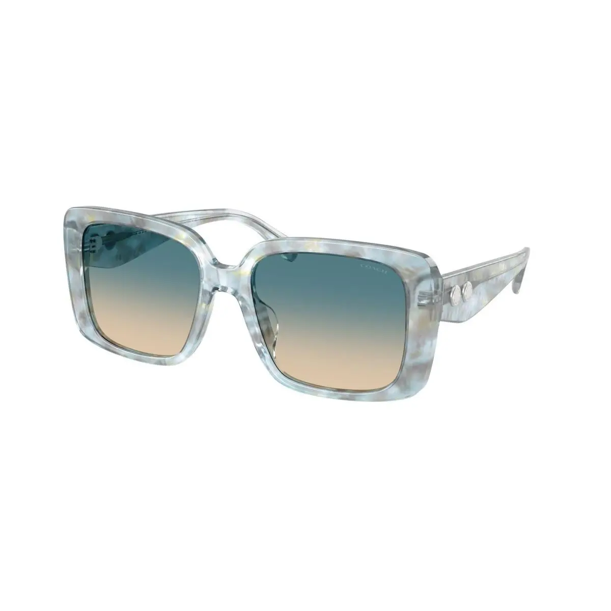 HC 8424 U Pearlized Blue Watercolor Blue Yellow Gradient Polyamide Standa by Coach