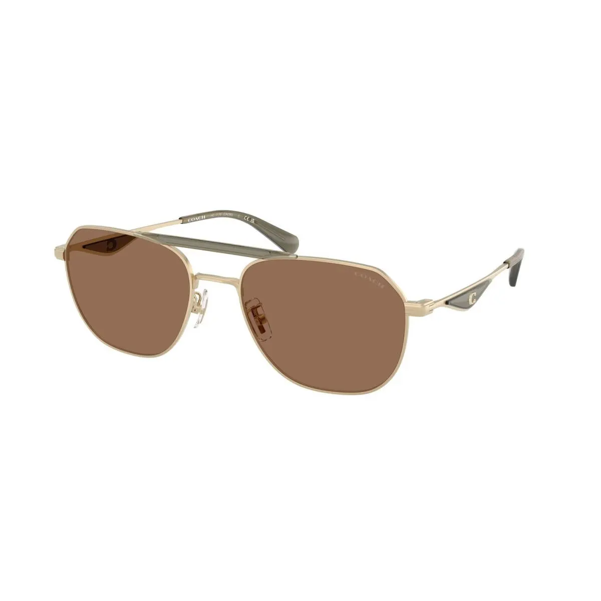 Coach HC 7178 Satin Light Gold Olive Green Brown Solid Polyamide Standard 90057