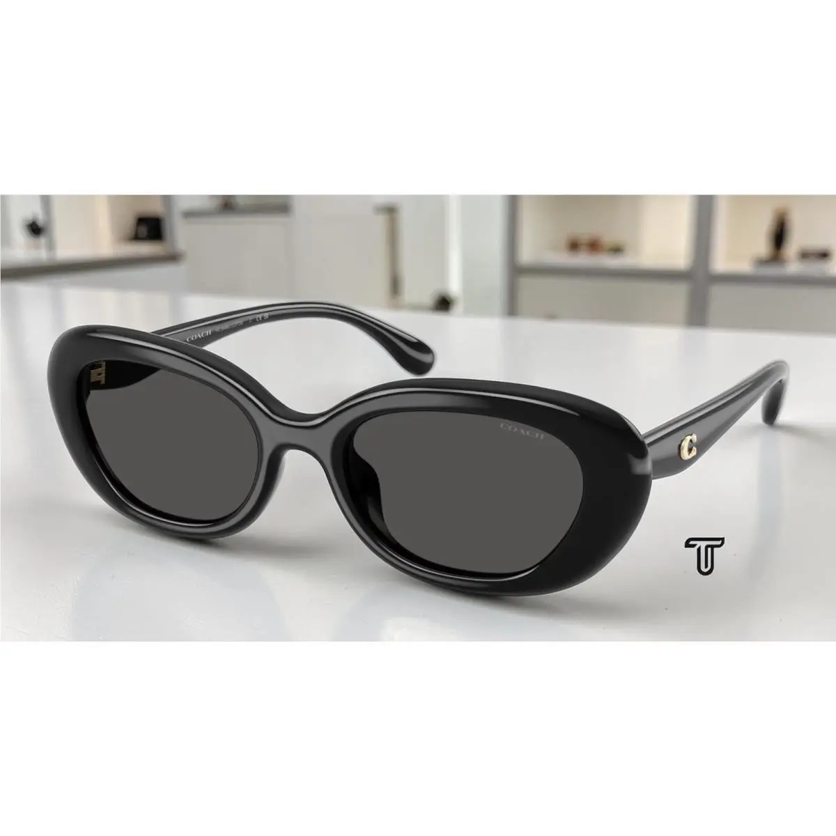 Coach HC8448U 500287 Cdp35 Black Grey Solid 54 mm Women`s Sunglasses