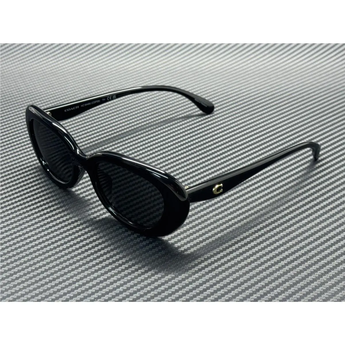 Coach HC8448U 500287 Black Grey Solid Women`s 54 mm Sunglasses