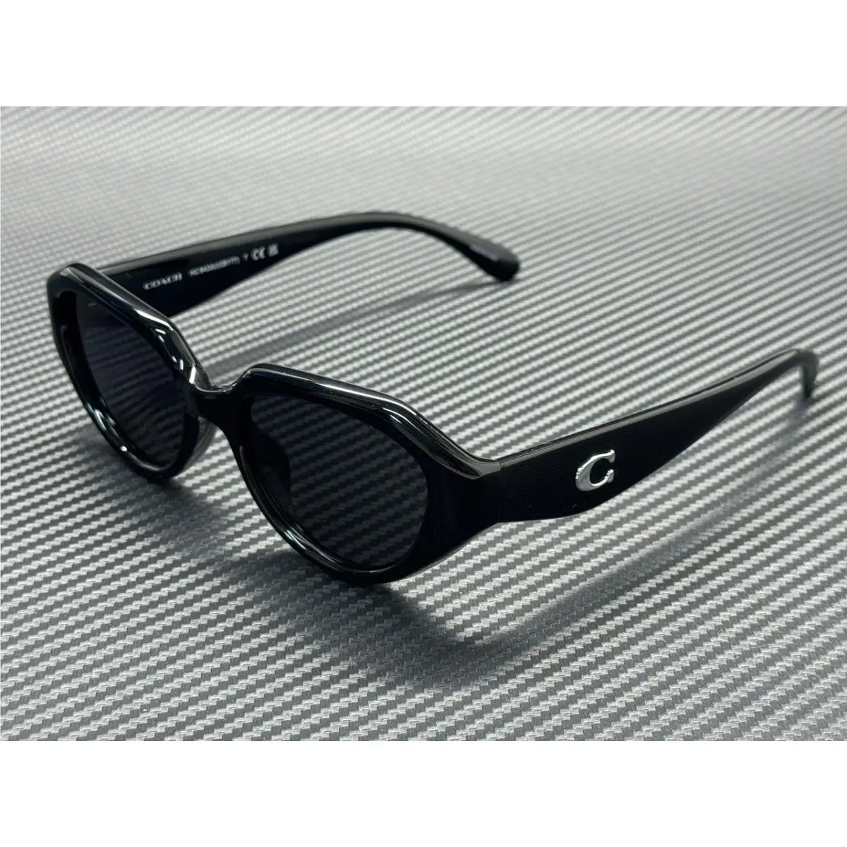 Coach HC8433U 500287 Black Grey Solid Women`s 52 mm Sunglasses