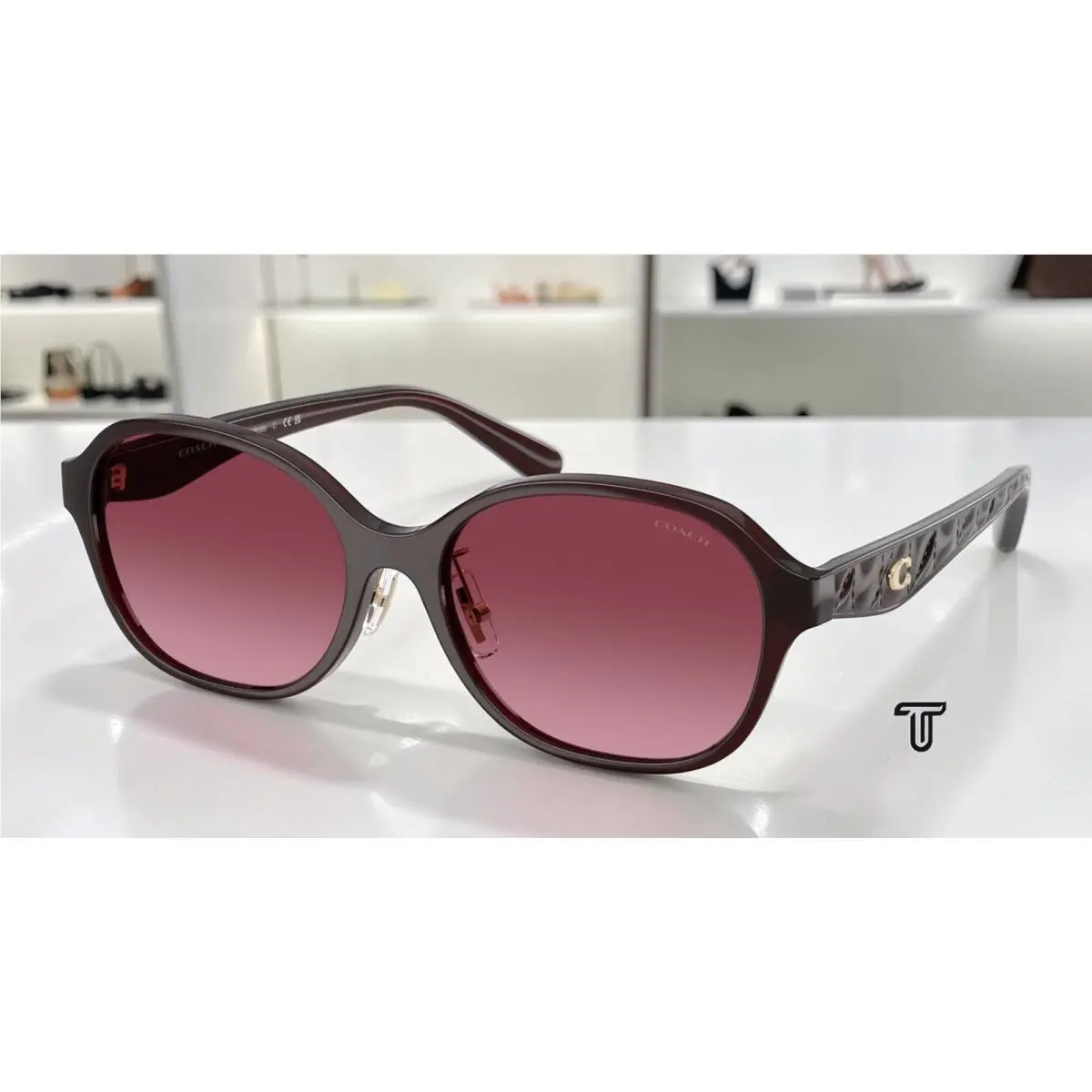 Coach HC8445D 59158H Cby85 Milky Merlot Merlot Gradient 56 mm Women`s Sunglasses