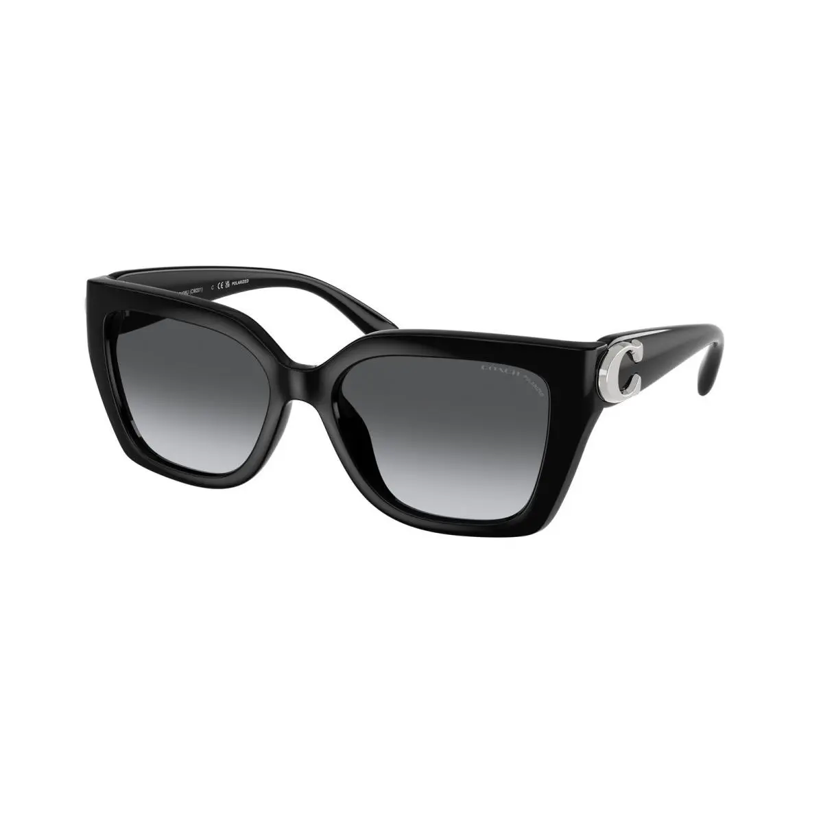 Coach HC8408U 5002T3 Cw195 Black Grey Gradient Polarized 55mm Women`s Sunglasses