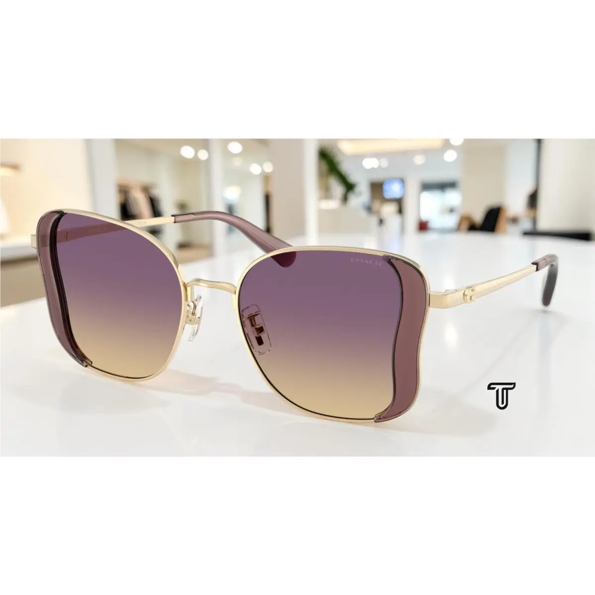 Coach HC7188 900570 Cdp51 Iris Light Gold Iris Yellow Grad 50mm Women Sunglasses