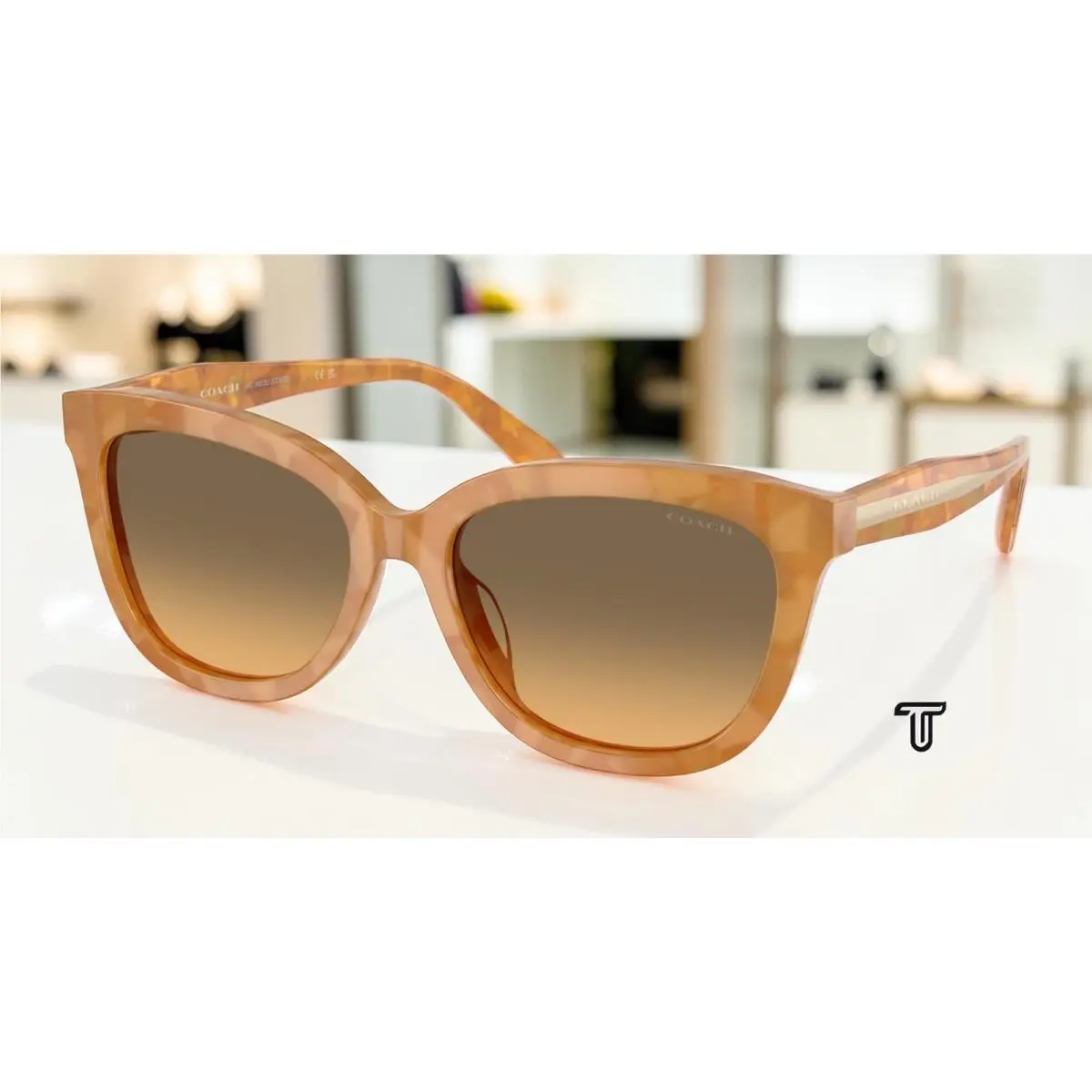 Coach HC8453U 593911 Cdp53 Blonde Tortoise Olive 56 mm Women`s Sunglasses