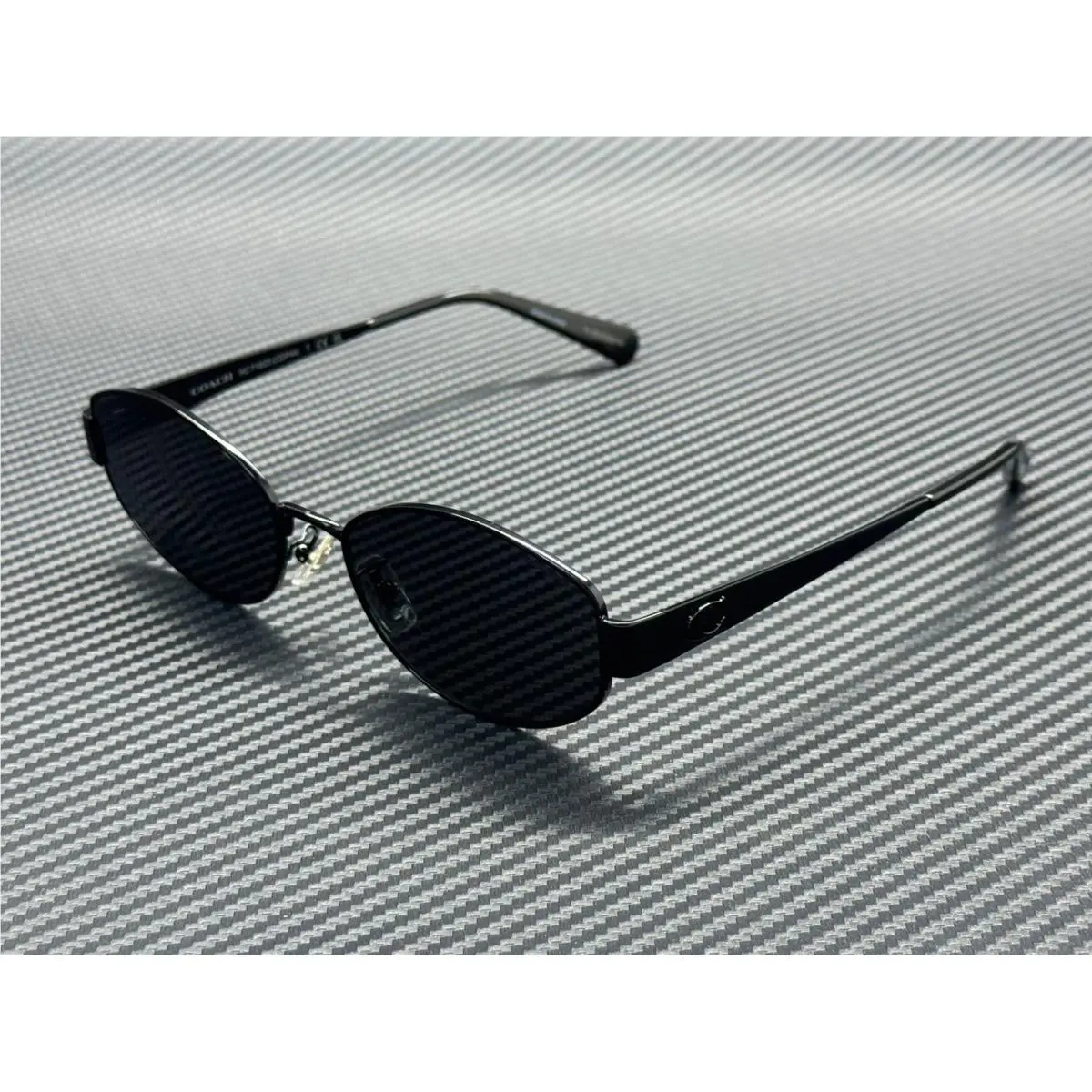 Coach HC7192D 934487 Shiny Black Grey Solid 57 mm Sunglasses