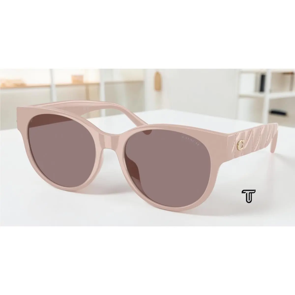 Coach HC8430D 59507N Cae87 Grey Pink Dark Purple 56 mm Women`s Sunglasses