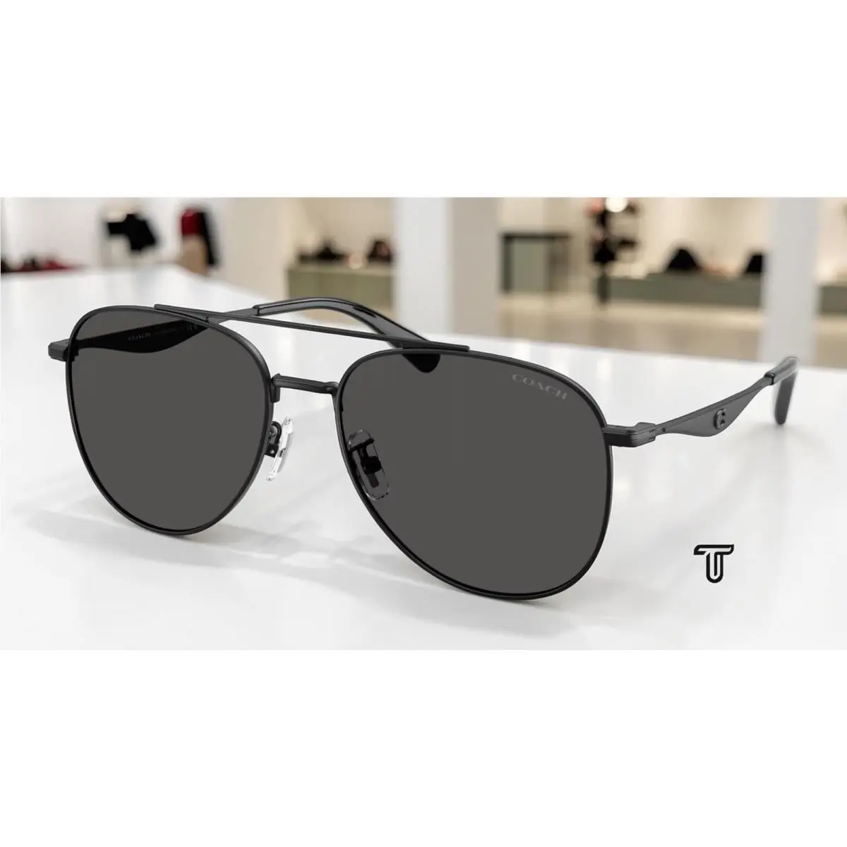 Coach HC7190 943887 Cdp40 Satin Black Grey Solid 58 mm Men`s Sunglasses