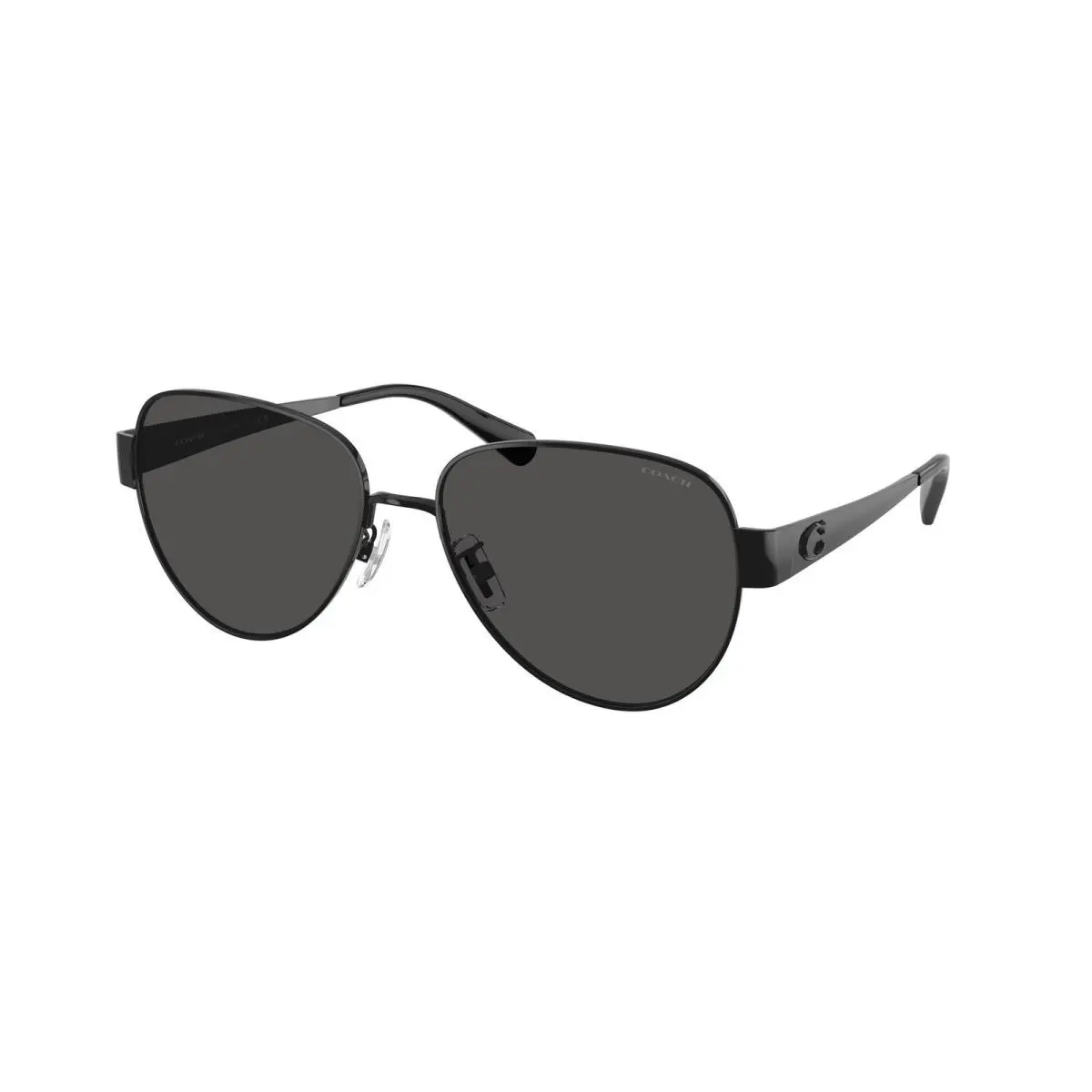 Coach HC7186 934487 Cdp37 Shiny Black Grey Solid 57 mm Women`s Sunglasses