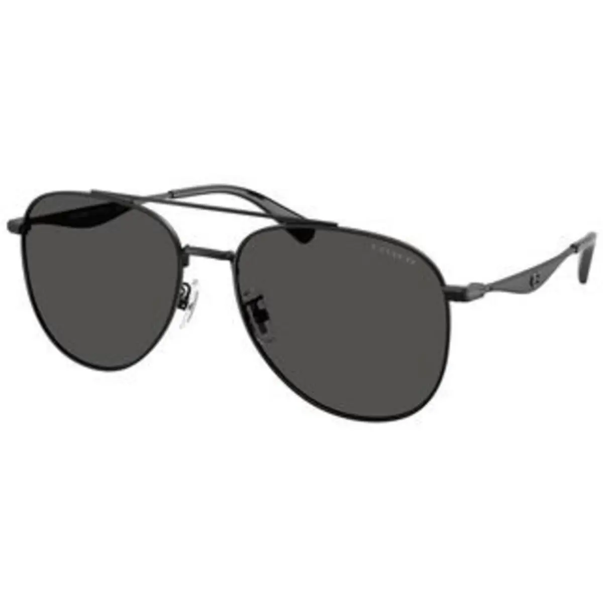 Coach HC 7190 Satin Black Grey Solid Polyamide Standard 943887 Sunglasses