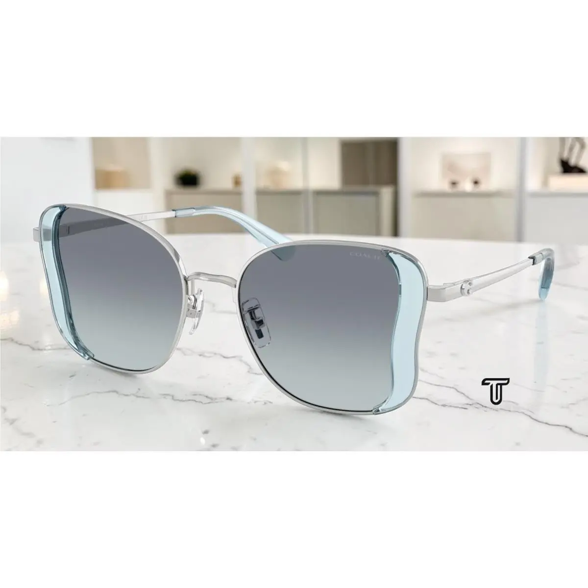 Coach HC7188 900119 Cdp51 Ocean Silver Ocean Gradient 50 mm Women`s Sunglasses
