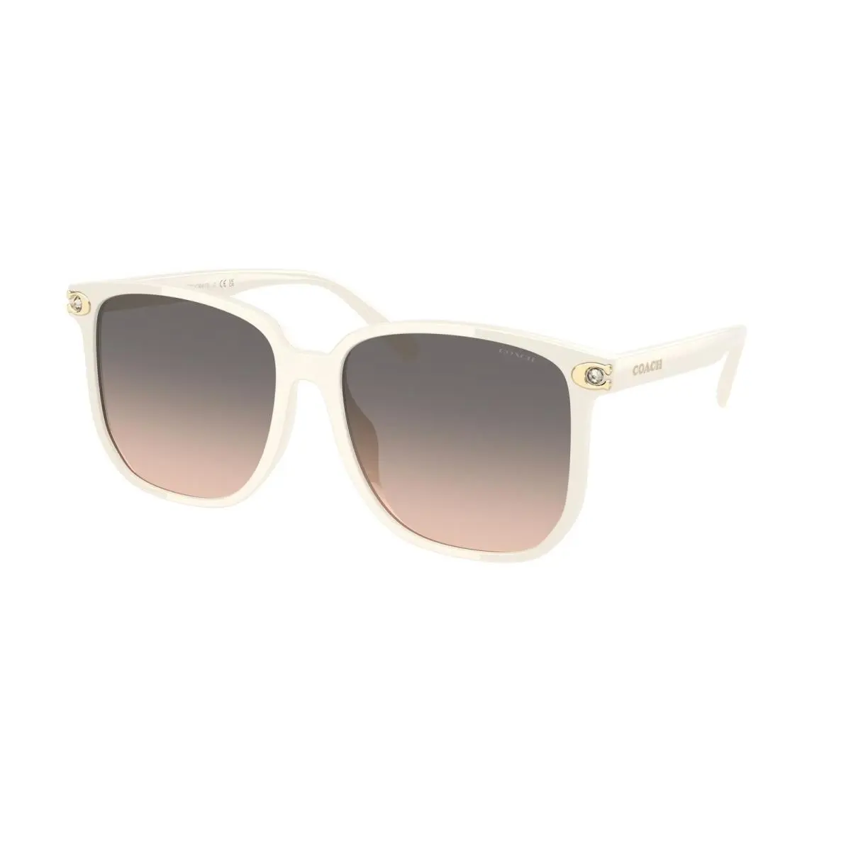 Coach HC8413BD 5853G9 Cw419 Ivory Solid Warm Grey Gradient 58mm Women Sunglasses