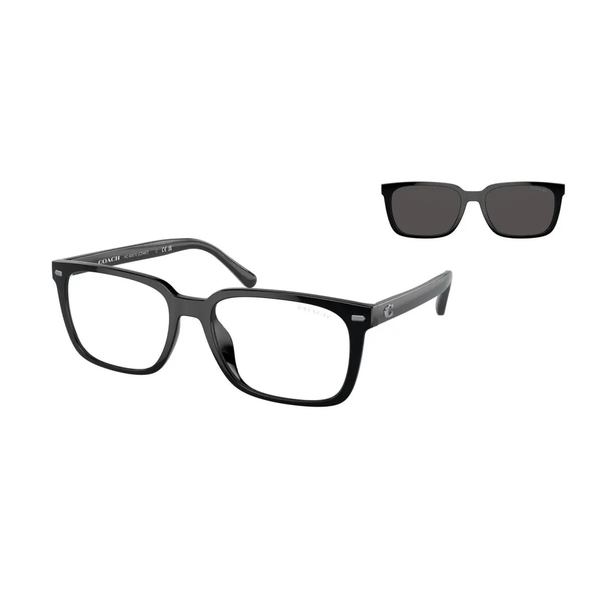 Coach HC 8357U ck470 Black Grey Solid 500287 Sunglasses