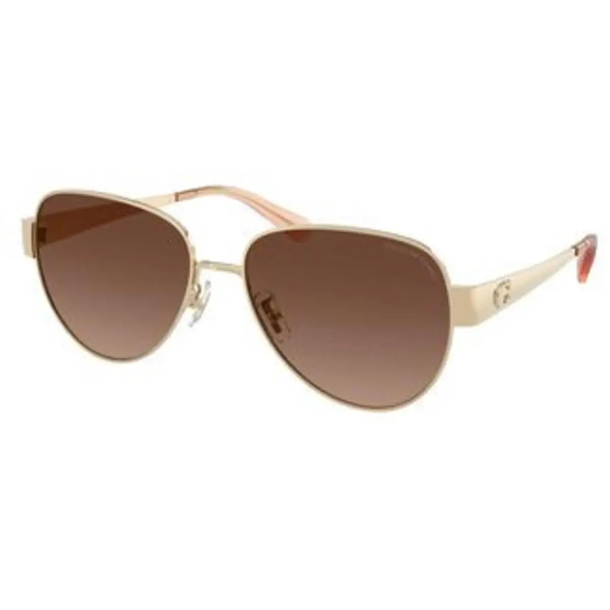 HC 7186 Shiny Light Gold Brown Gradient Polar cr39 Polarized 900587 Sungl by Coach