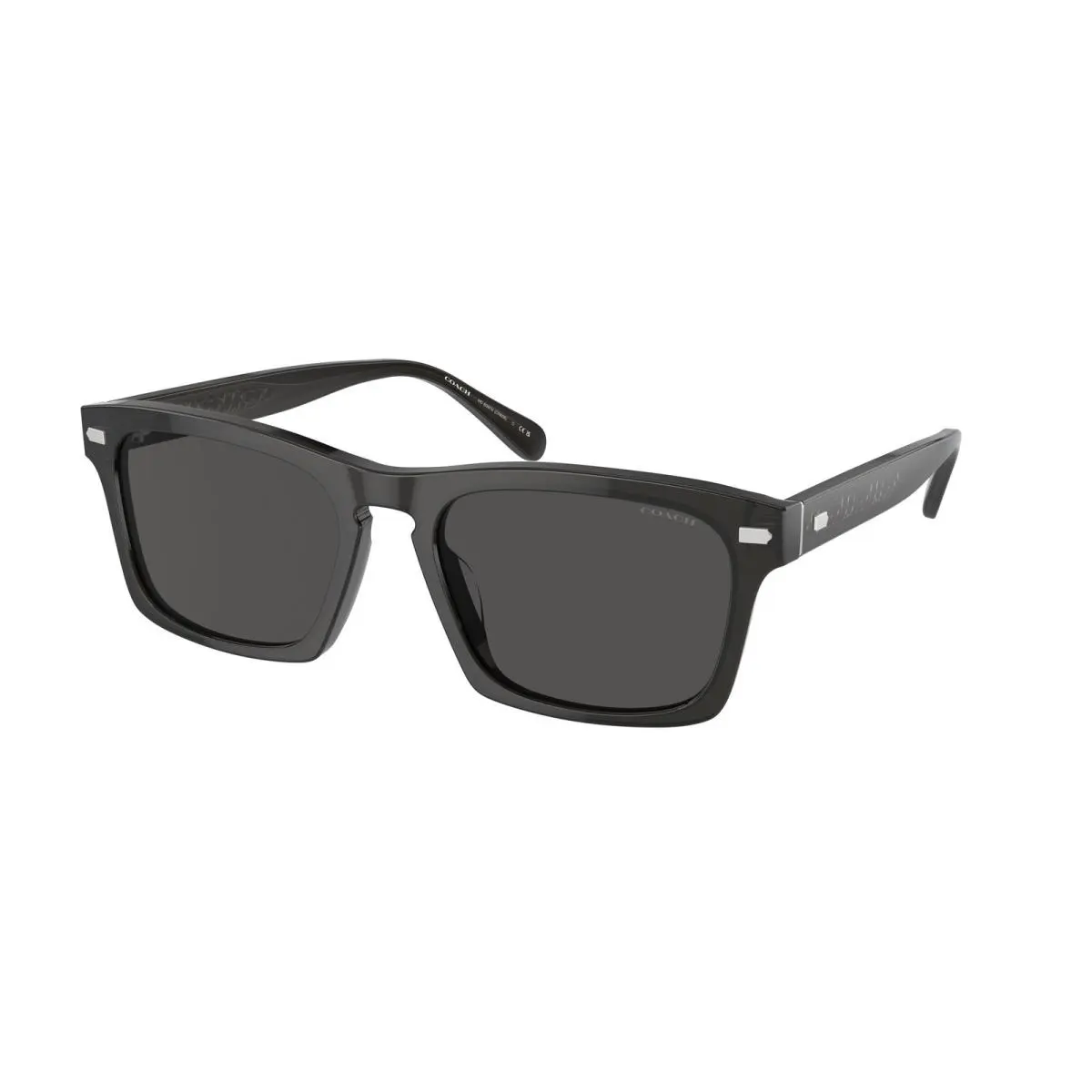 HC8397U 581787 Cr628 Transparent Dark Grey Grey Solid 57mm Mens Sunglasses by Coach