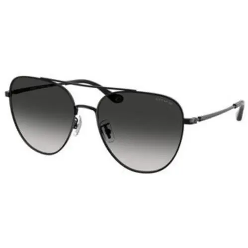 HC 7182 Shiny Black Grey Gradient Polyamide Standard 93443C Sunglasses by Coach