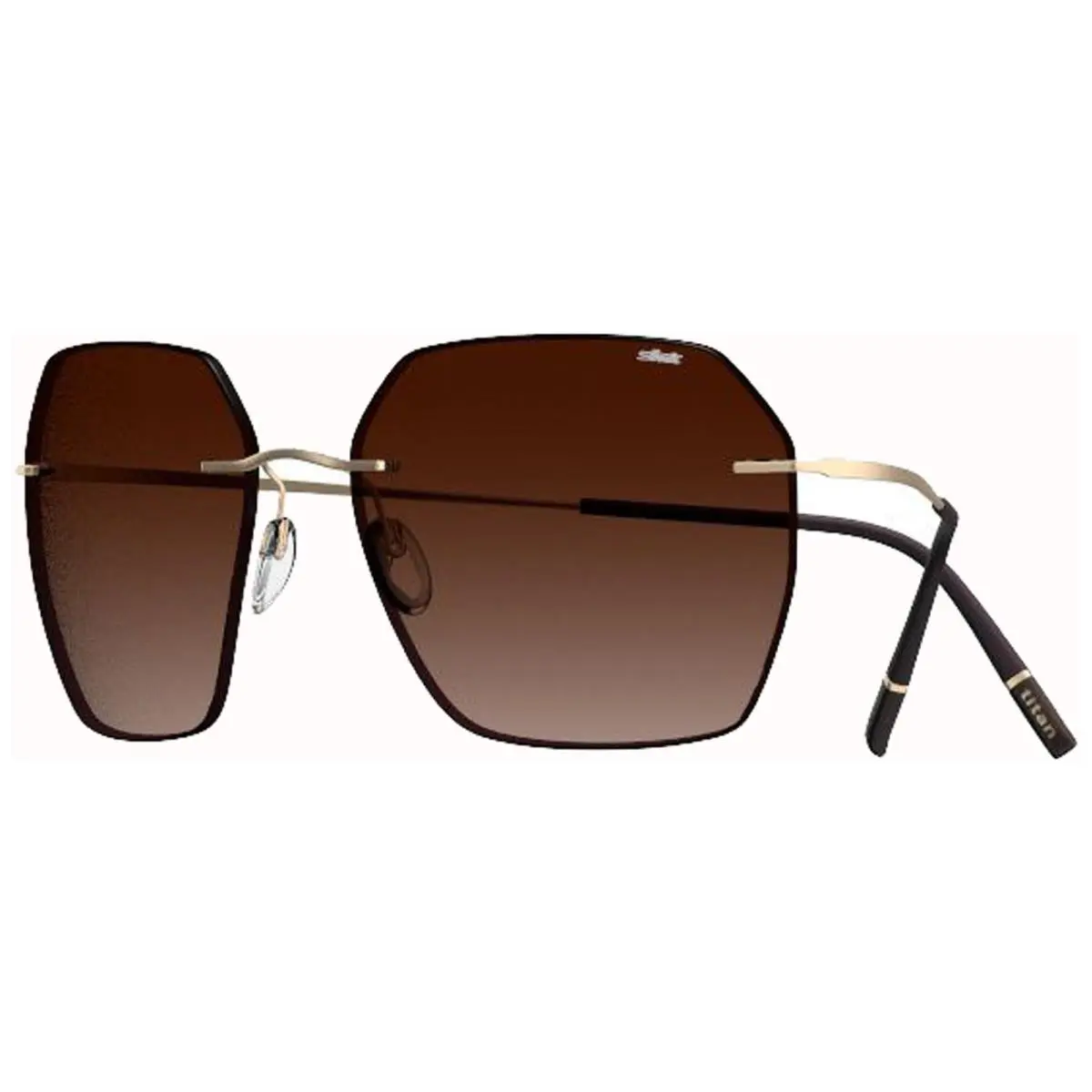 Caleum Gold-tone Rimless Sunglasses 87457579300000 Made In Austria by Silhouette