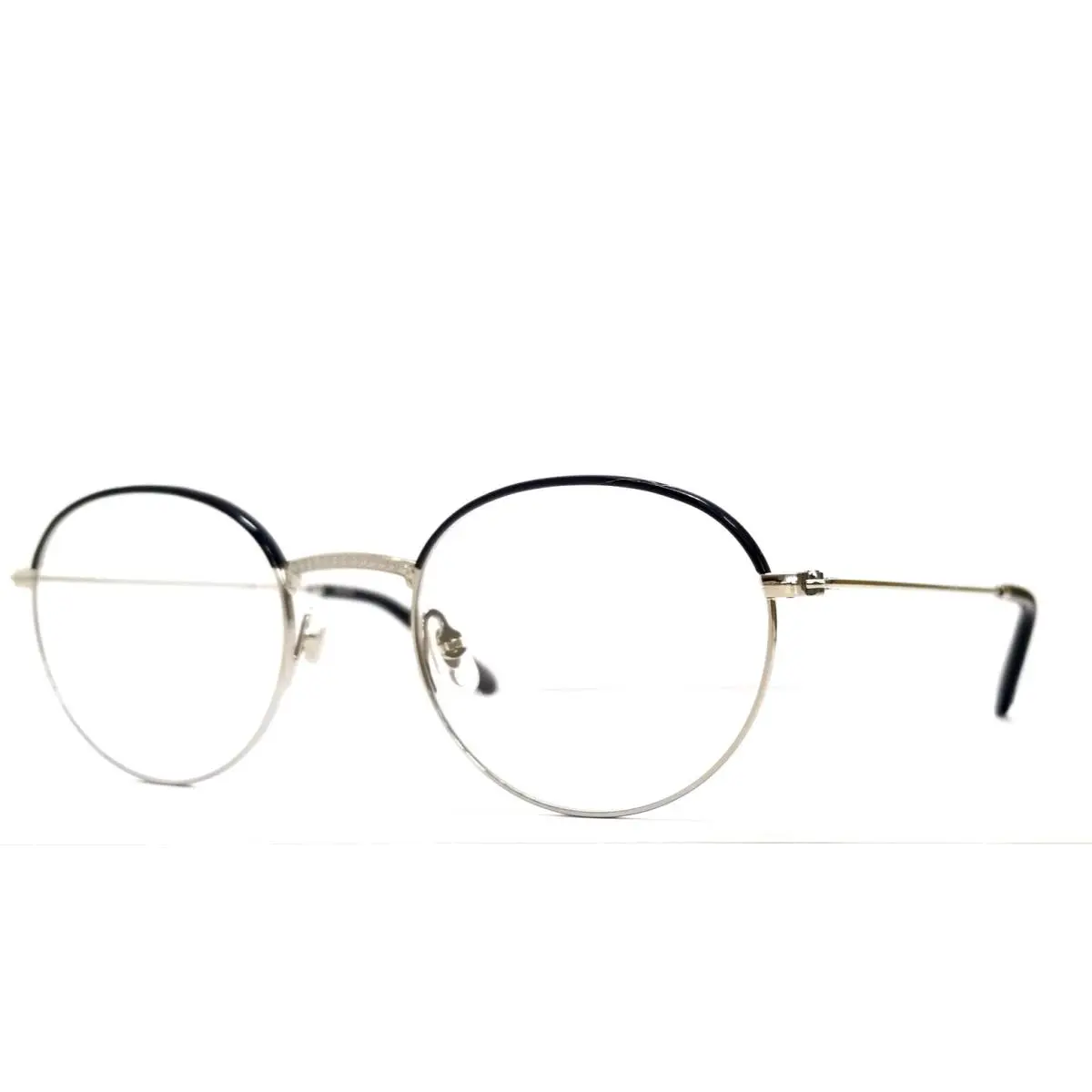 Garrett Leight Eyeglasses Frame For Women Navy Silver Round Glasses Cloy 48-22