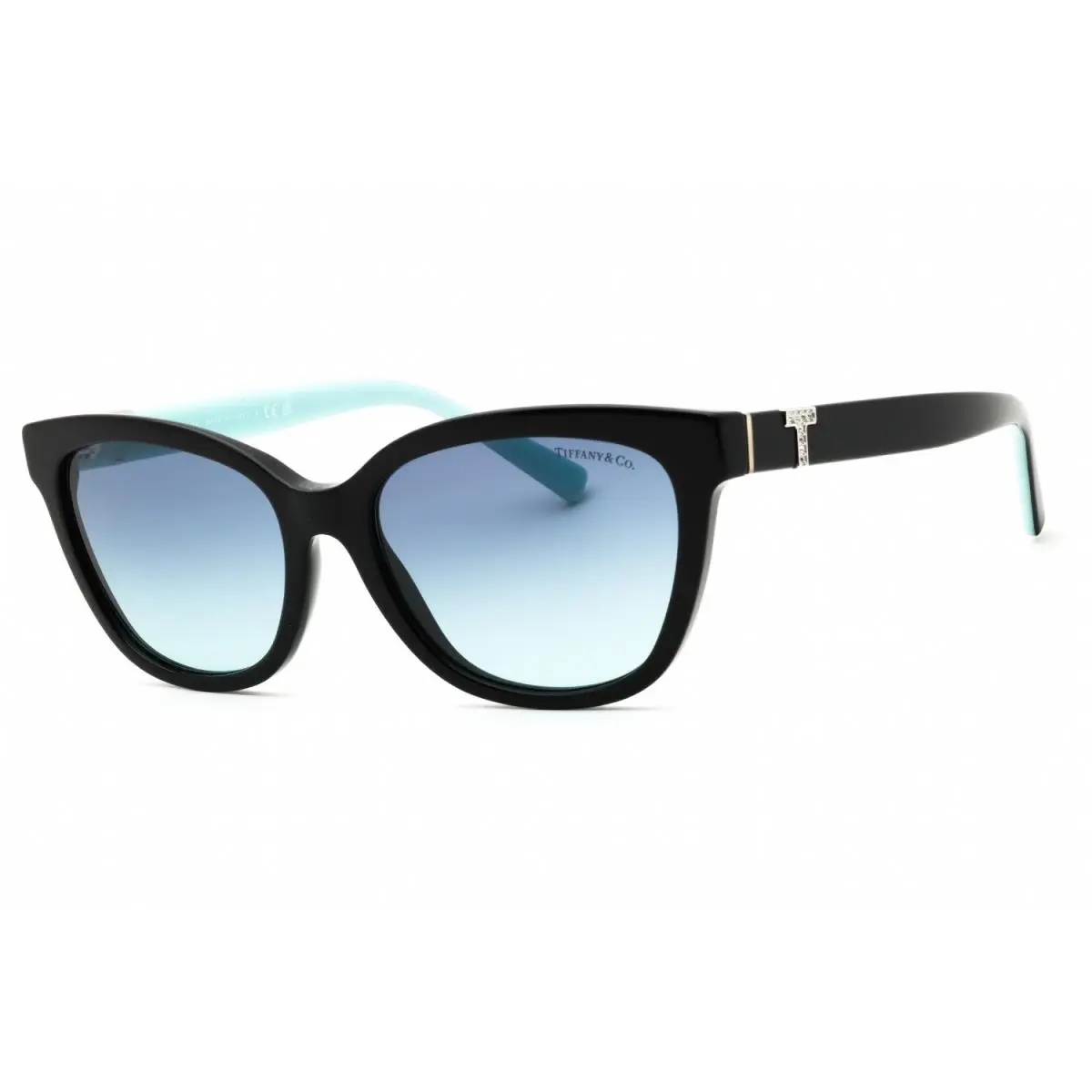 Tiffany TF4237B 80019S Sunglasses Black Frame Azure Gradient Blue Lenses 55mm