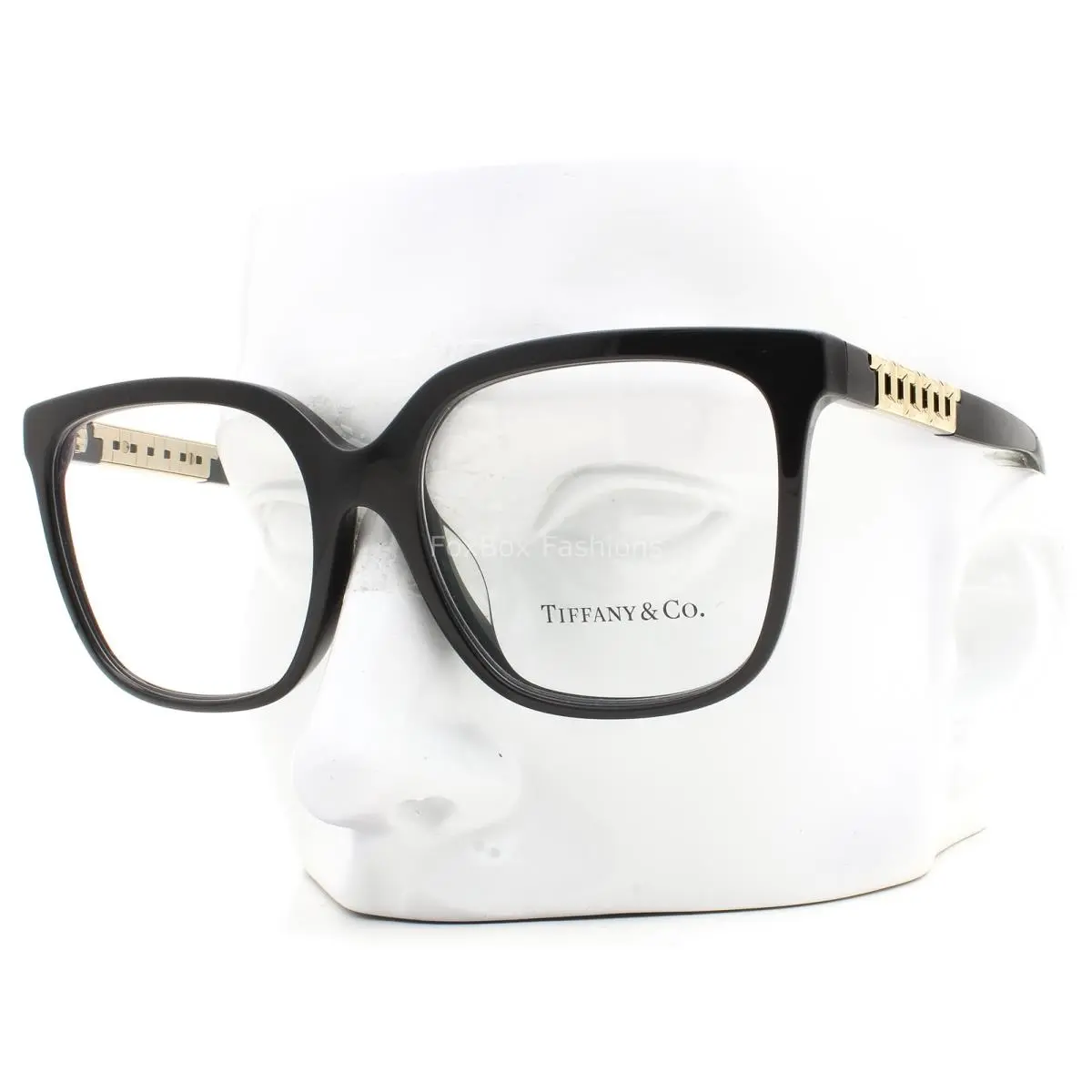 Tiffany Eyeglasses Glasses TF2227F 8001 Gloss Black Pale Gold 54mm with Case