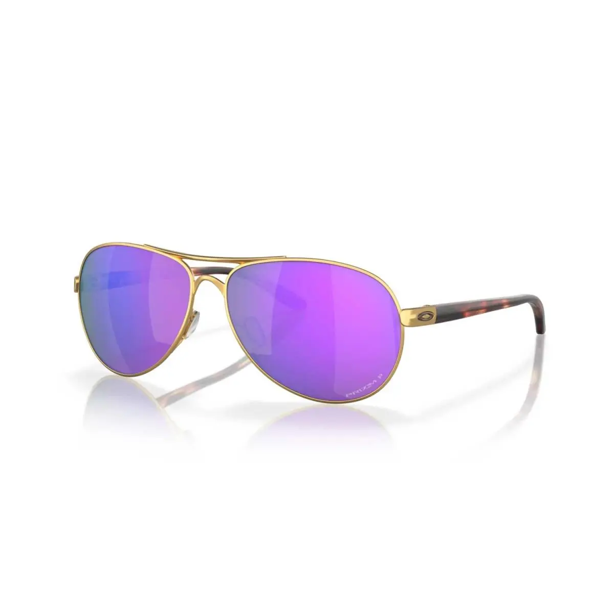 Oakley Feedback Sunglasses Prizm Violet Polarized Lenses Satin Gold Frame