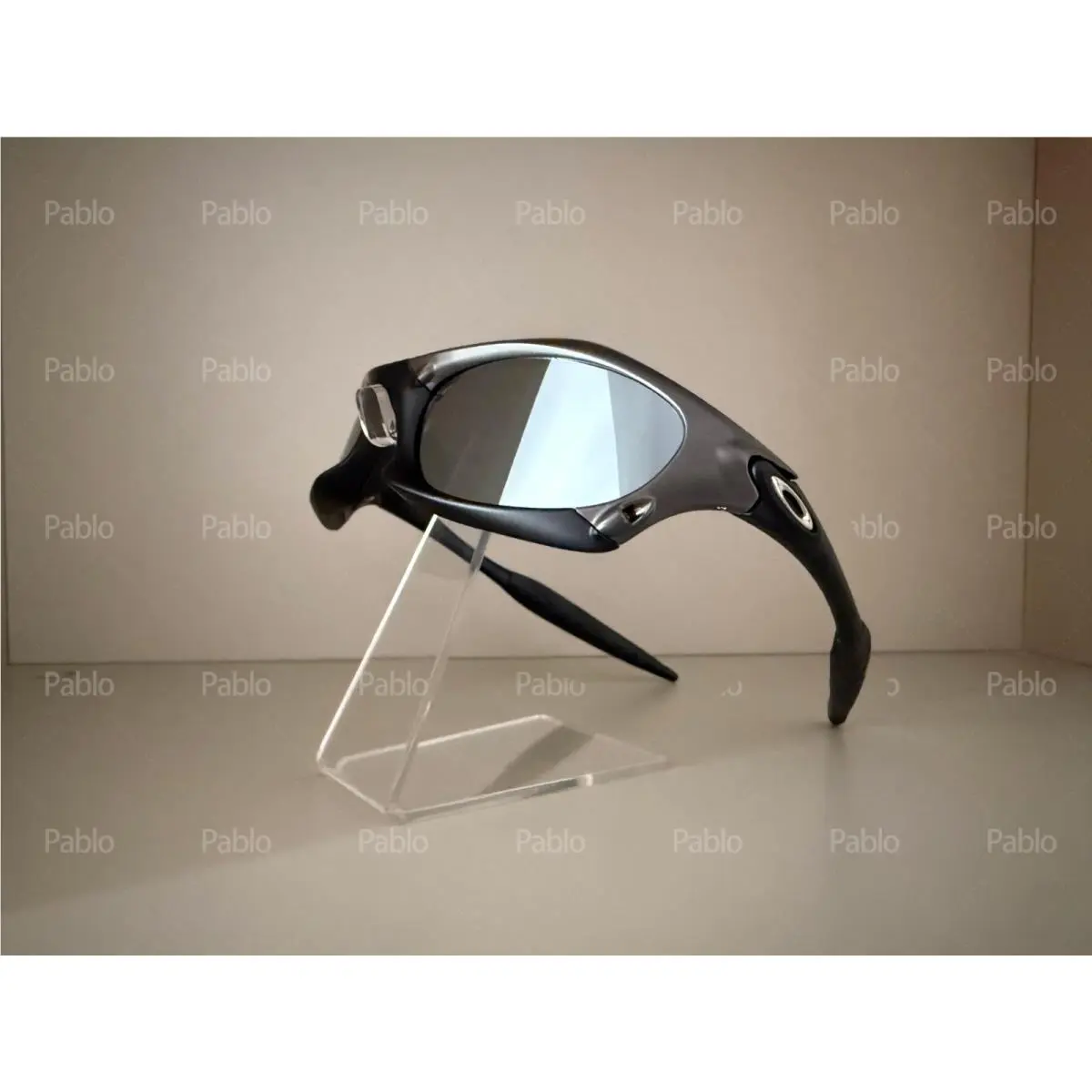 Vintage Oakley Splice Sliver Sunglasses Gray Frame Gorpcore Style
