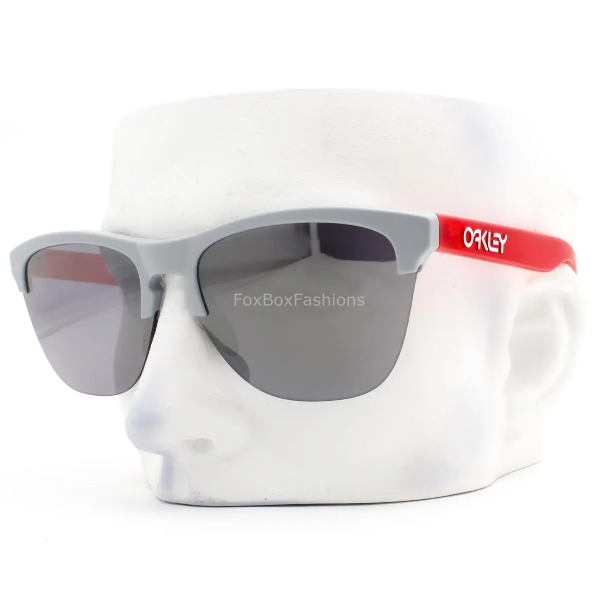 Oakley Frogskins Lite Half Rim Sunglasses Matte Gray Prizm OO9374-5263 W/pouch