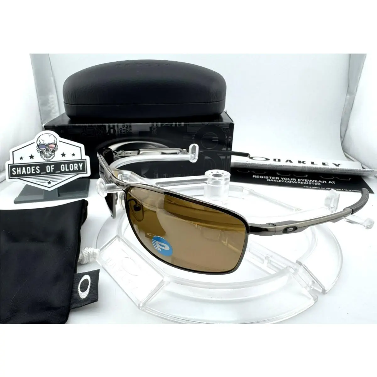 Oakley Conductor 8 Tungsten W/ Tungsten Iridium Polarized Sunglasses OO4107-03