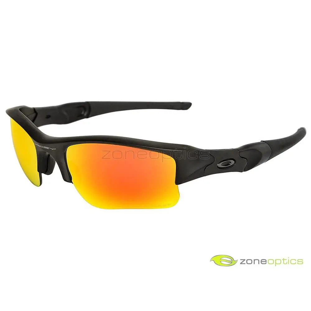 Oakley Flak Jacket Xlj Polarized Sunglasses OO9009-12 Matte Black/ruby Iridium