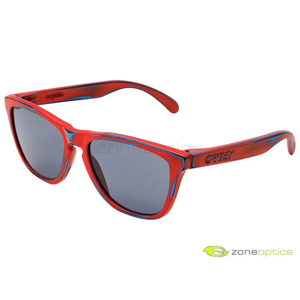 Oakley Frogskins Craftsman Sunglasses 24-375 Skate Deck Matte Red/grey