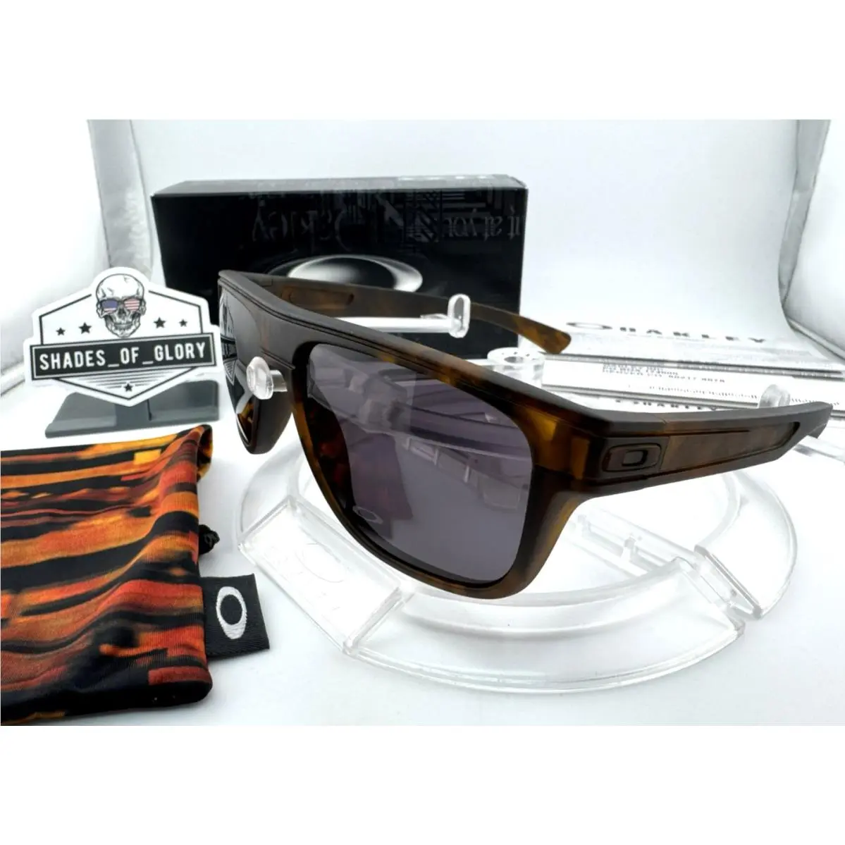 Oakley Breadbox Fallout Matte Brown Tortoise Warm Grey Sunglasses OO9199-18 Rare