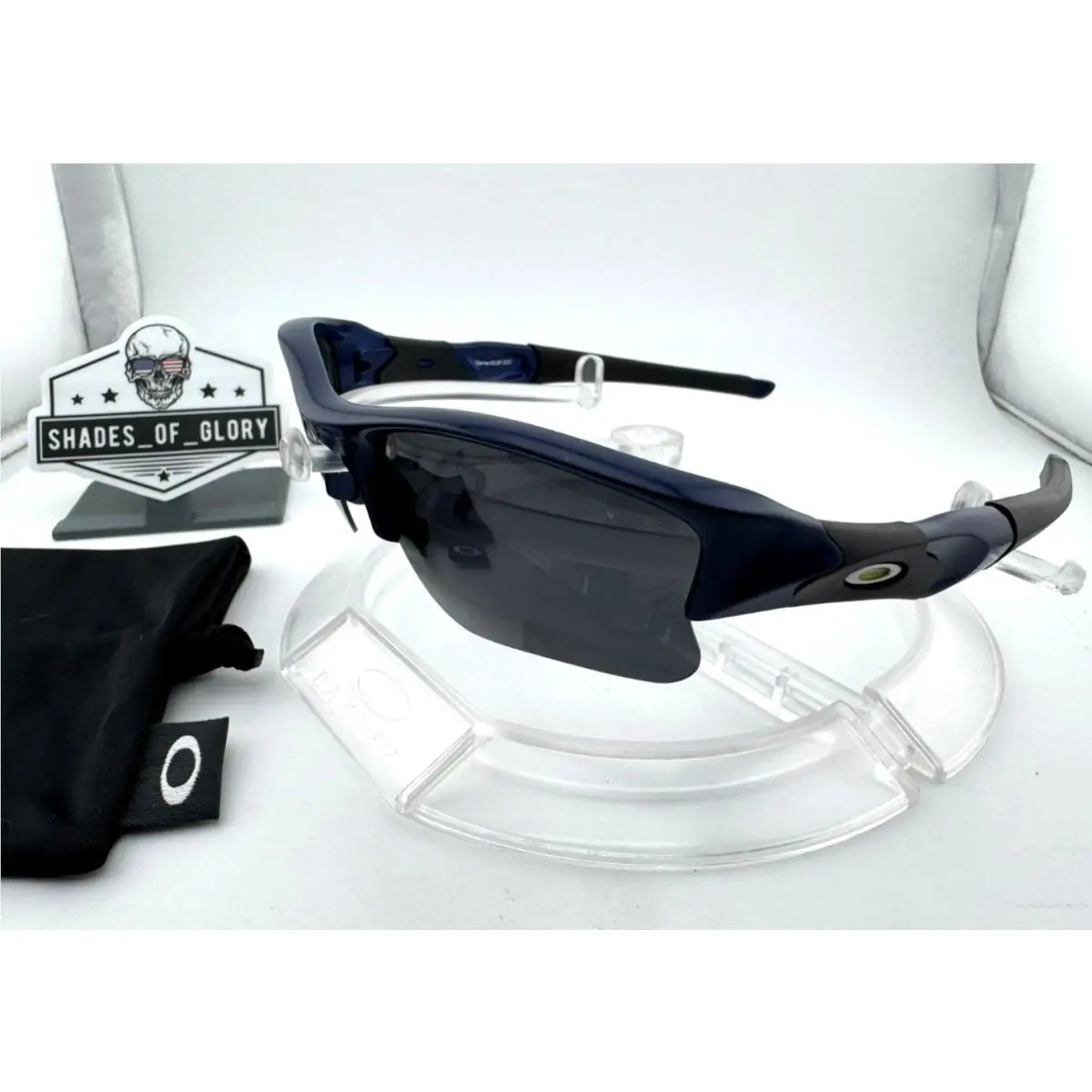 Oakley Flak Jacket Xlj Mlb Padres Blue W/ Black Aftermarket Polarized Sunglasses