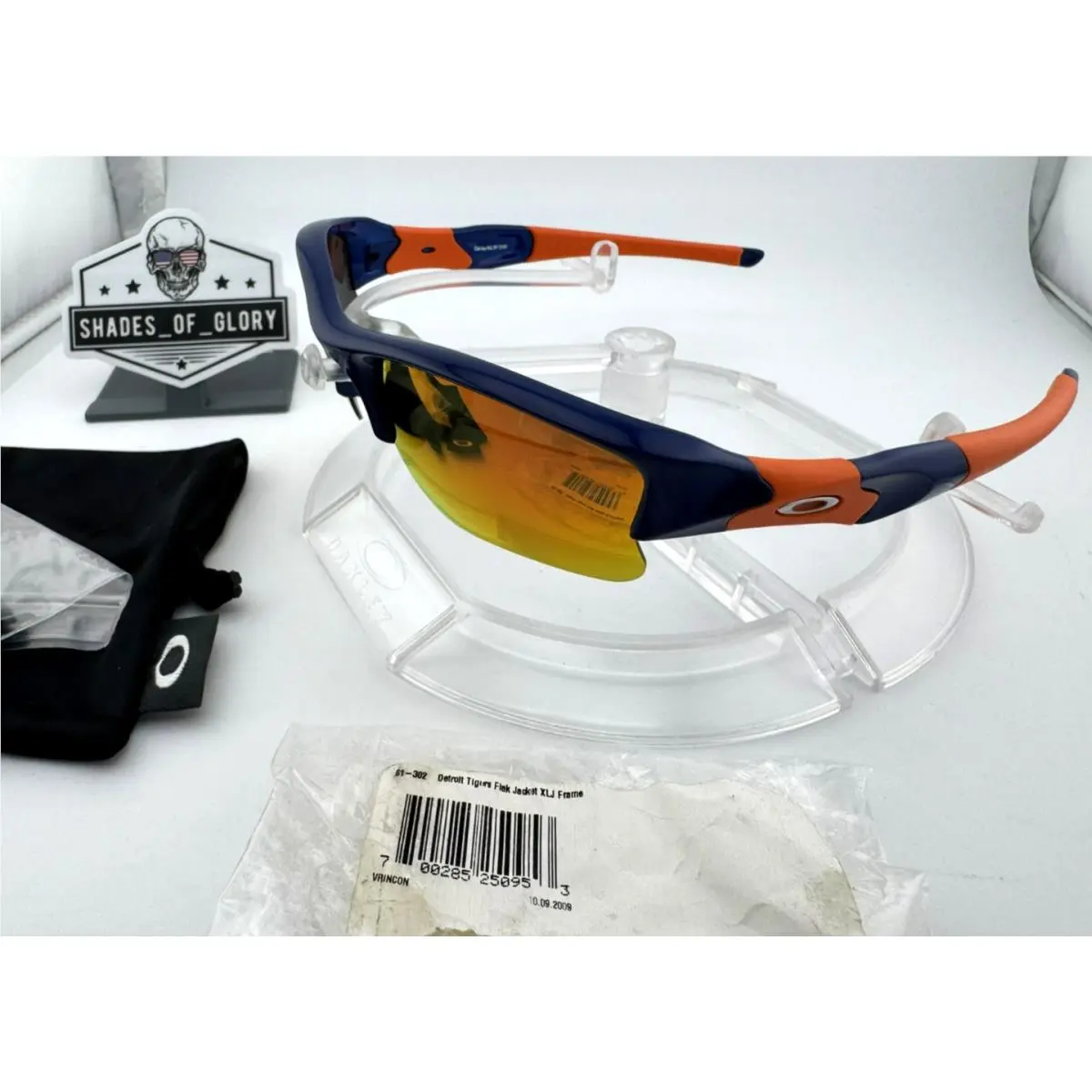 Oakley Flak Jacket Xlj Mlb Tigers Mets Blue Red Aftermarket Polarized Sunglasses