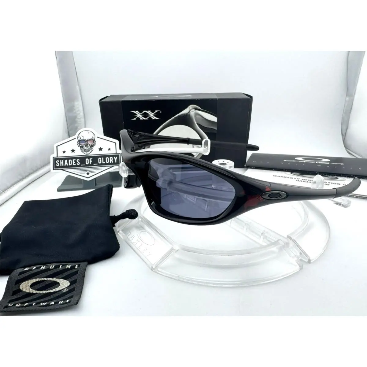 Oakley XX Twenty Black Blood Skull W/ Black Iridium Sunglasses 04-297 Rare