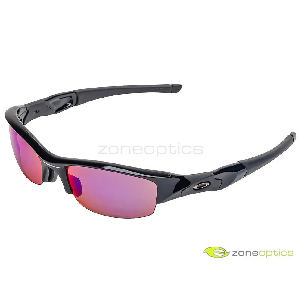 Oakley Flak Jacket Polarized Sunglasses 26-258J Black/oo Red Iridium Asian