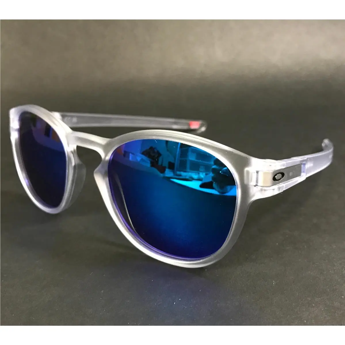 Oakley Sunglasses Latch OO9265-6553 Matte Clear Frames Prizm Polarized Sapphire