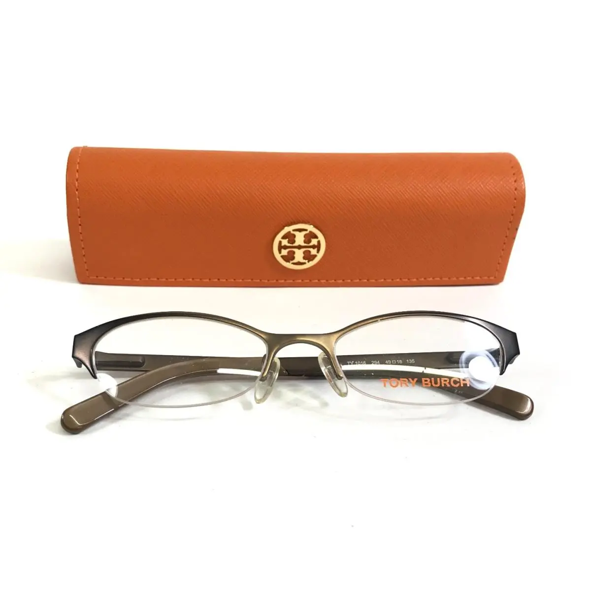 Tory Burch Eyeglasses Frames TY1016 294 Shiny Brown Oval Half Rim 49-18-135