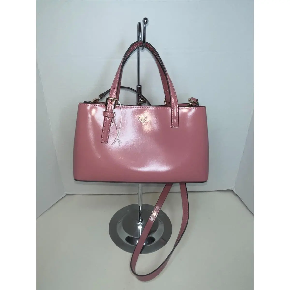 Tory Burch Emerson Patent Mini Tote – Pink Ginger – Women’s Designer Handbag