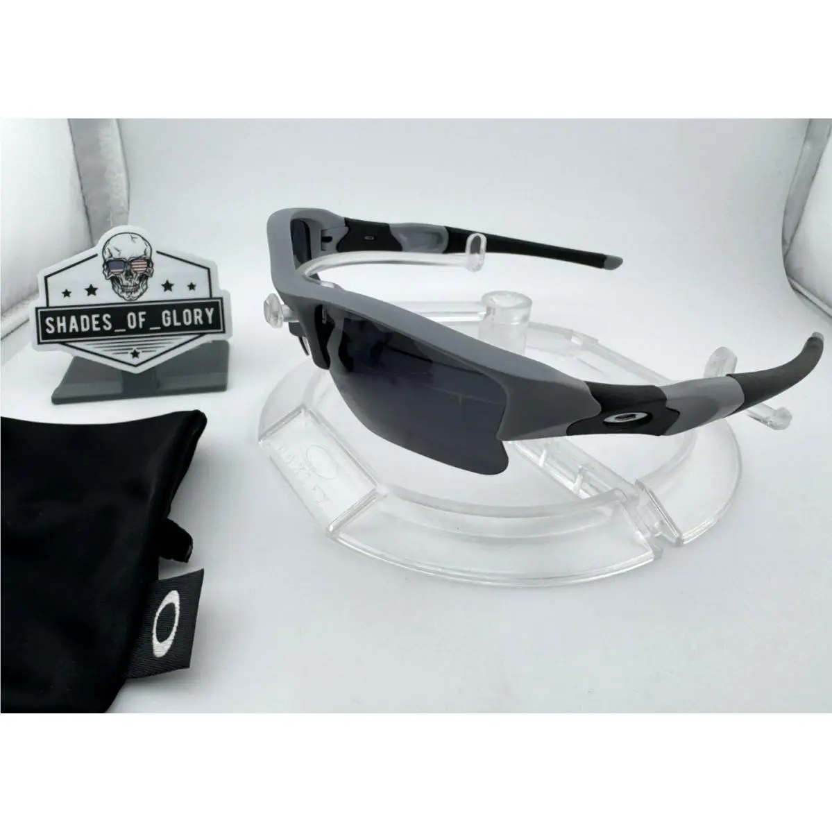 Oakley Flak Jacket Xlj Matte Fog W/ Black Aftermarket Polarized Sunglasses Rare