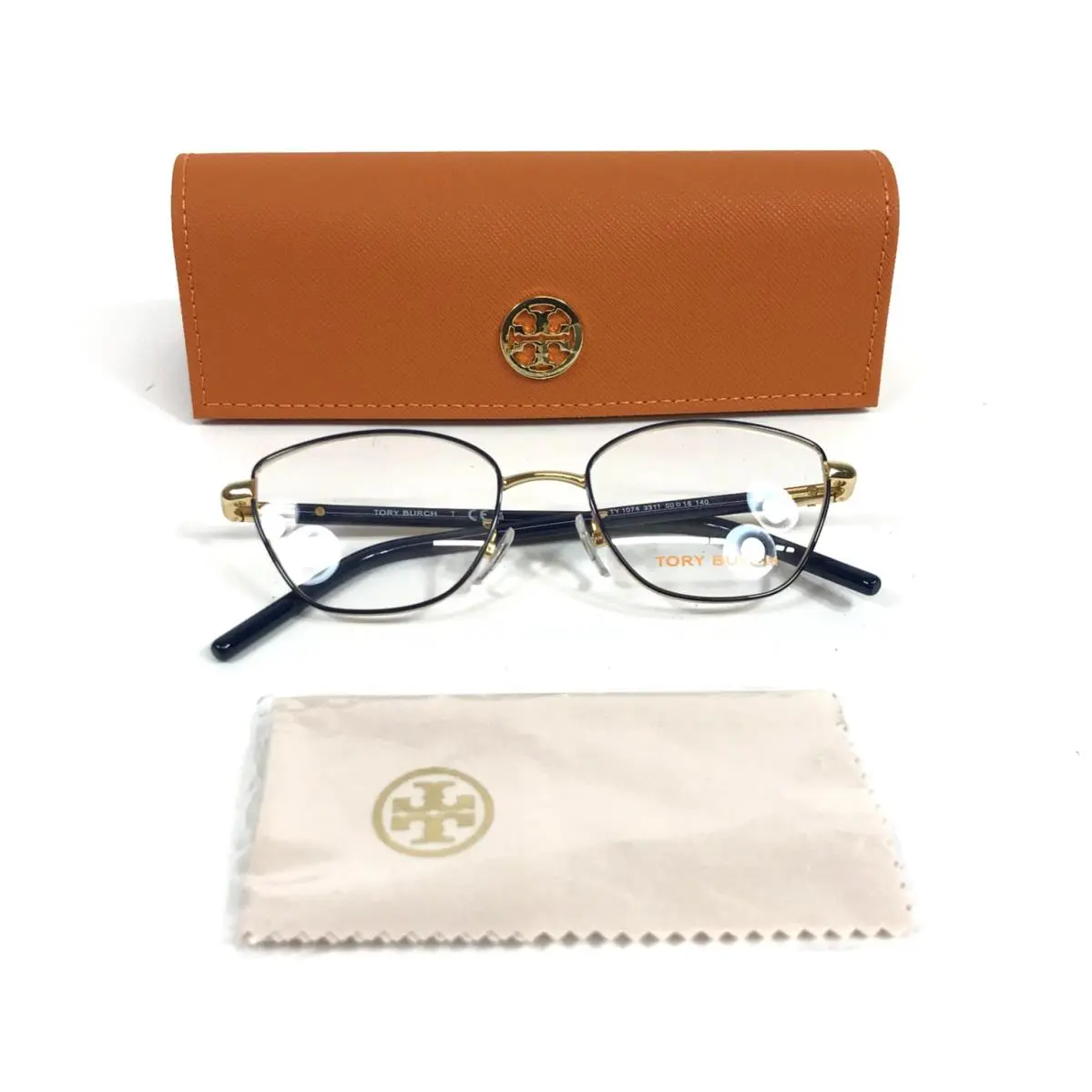 Eyeglasses Frames TY1074 3311 Blue Gold Cat Eye Full Rim 50-18-140 by Tory Burch
