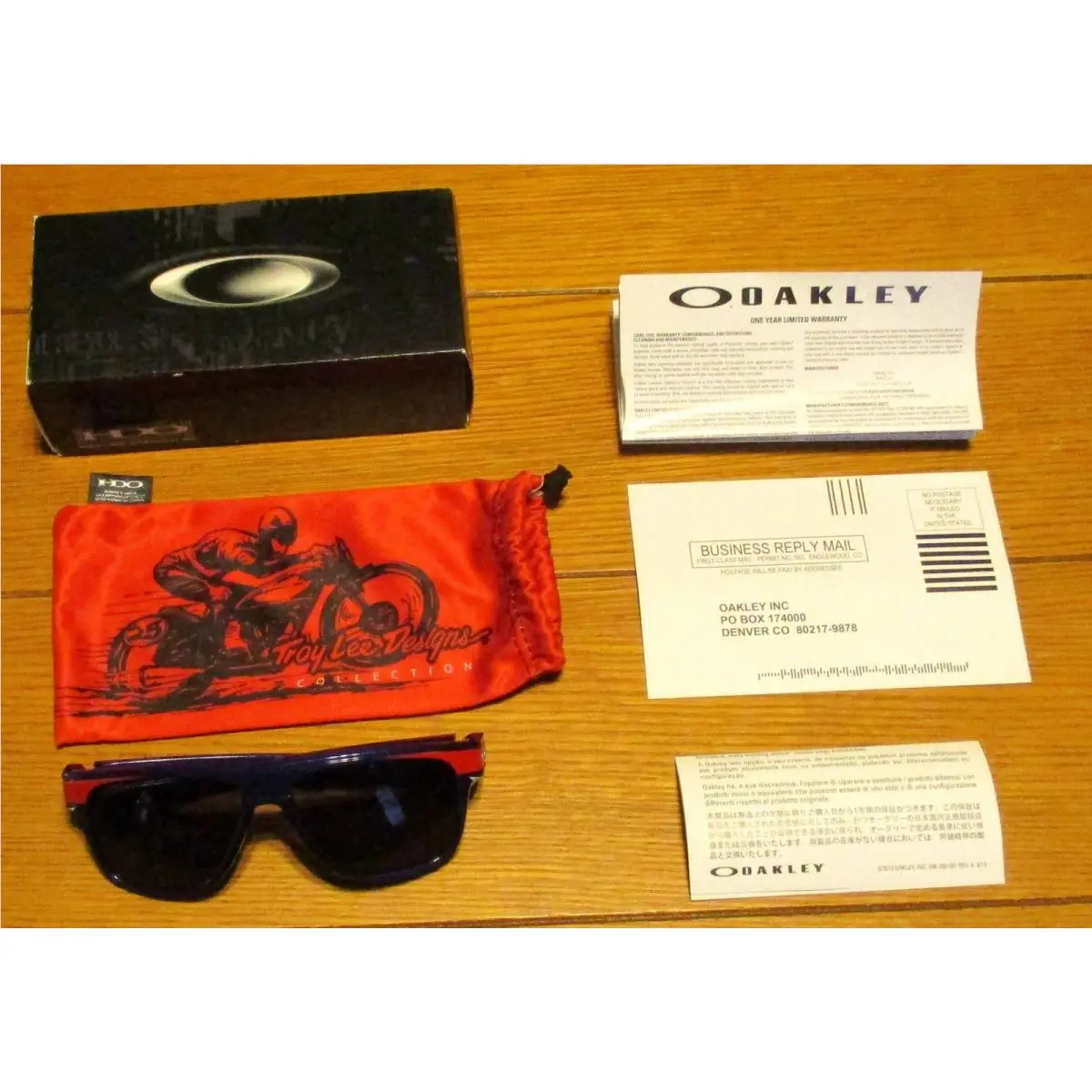Oakley Troy Lee Designs Breadbox Sunglasses Electric Blue W/ Drawstring Case
