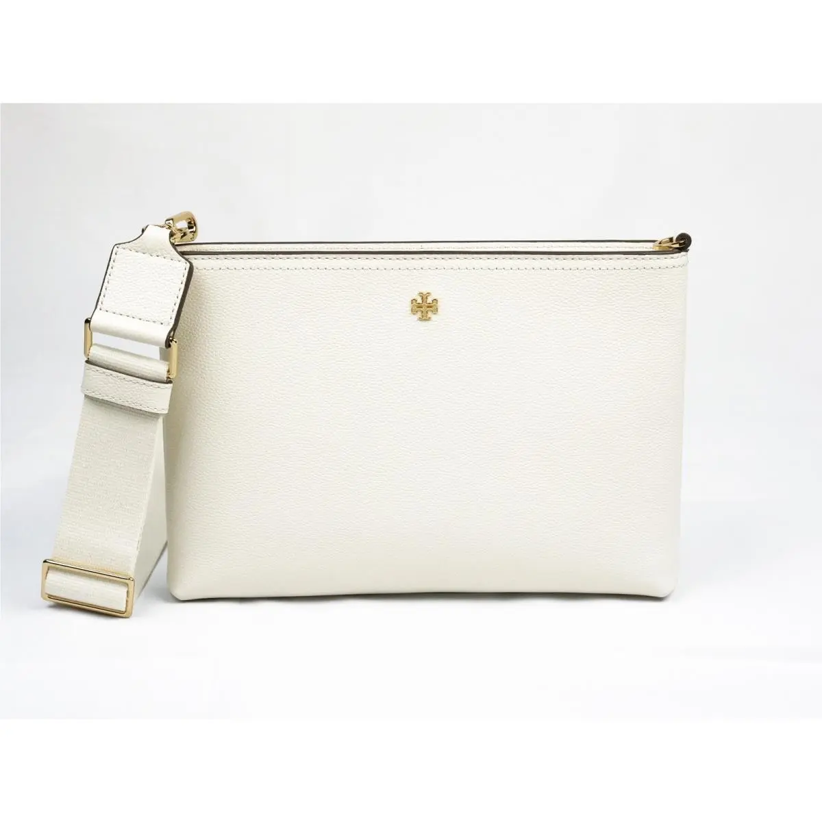 Tory Burch Ivory Leather Crossbody Bag Purse Messenger Swingpack 176874