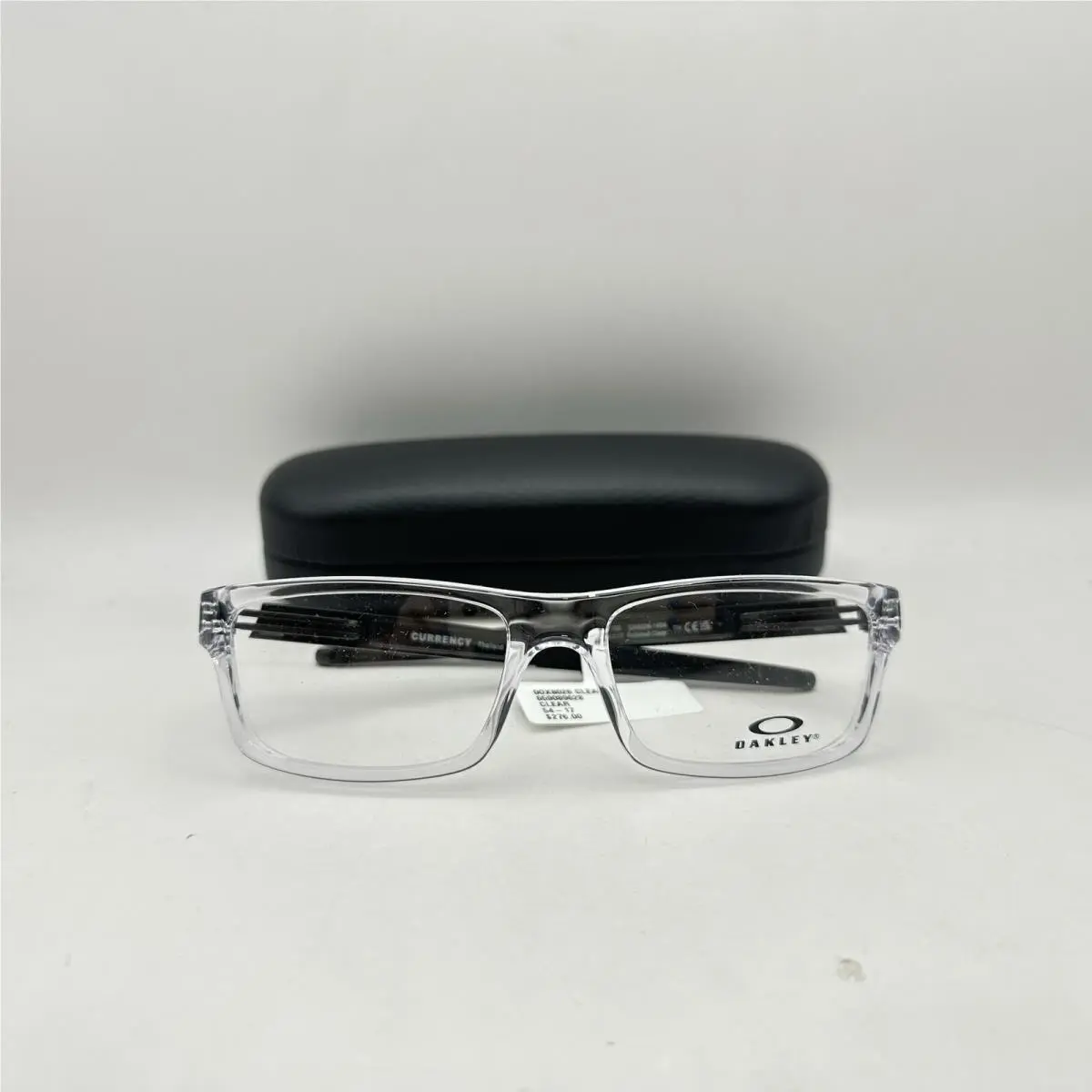 Oakley Oakely Mens Currency Rectangle Full Rim Eyeglasses OX8026 Clear/black
