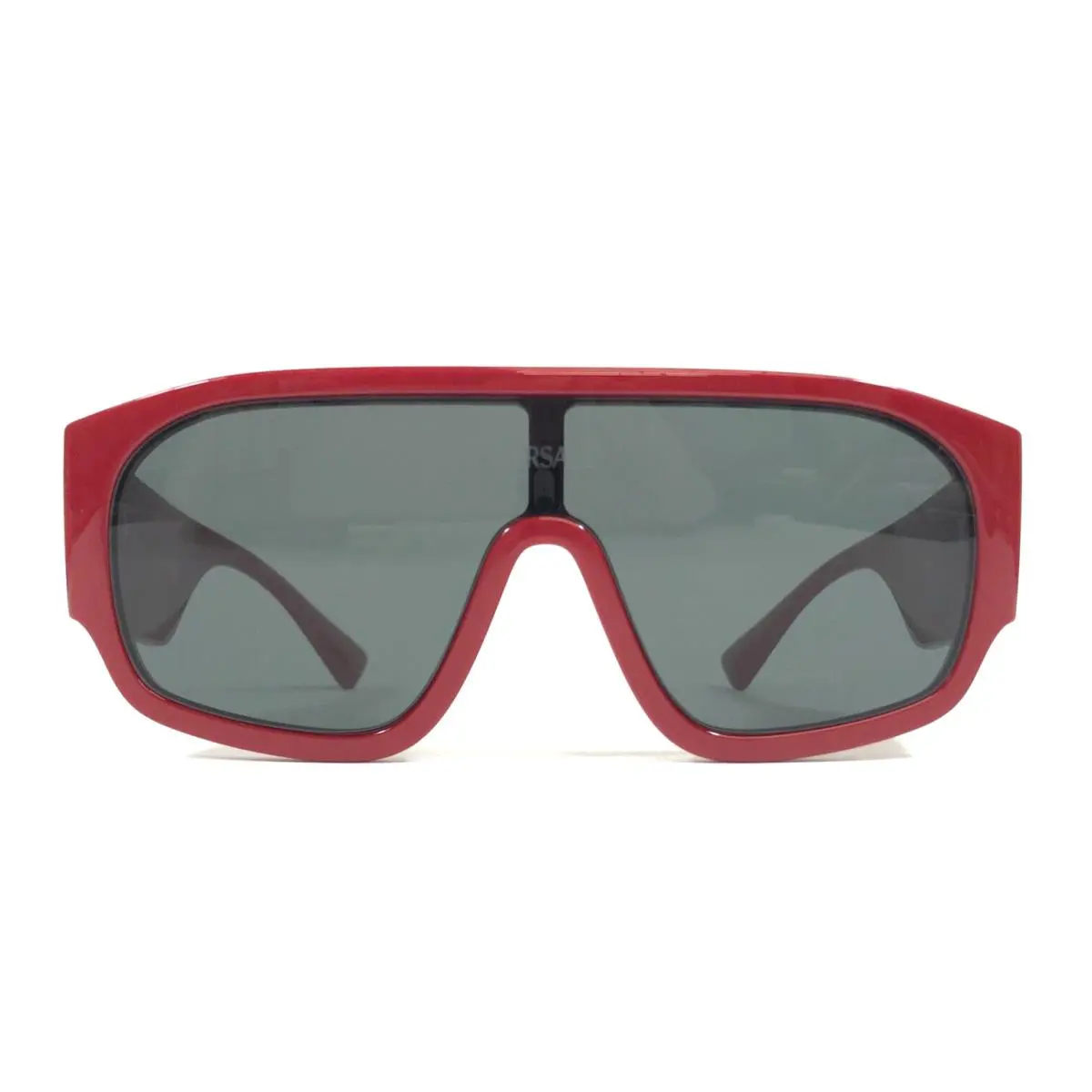 Versace Sunglasses MOD.4439 5388/87 Thick Red Shield Frames w/ Dark Grey Lenses
