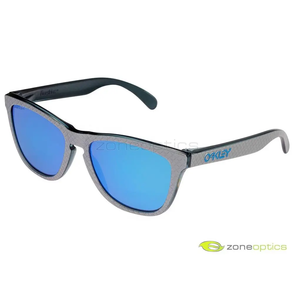 Oakley Frogskins Sunglasses OO9013-C055 Checkbox Silver/prizm Sapphire