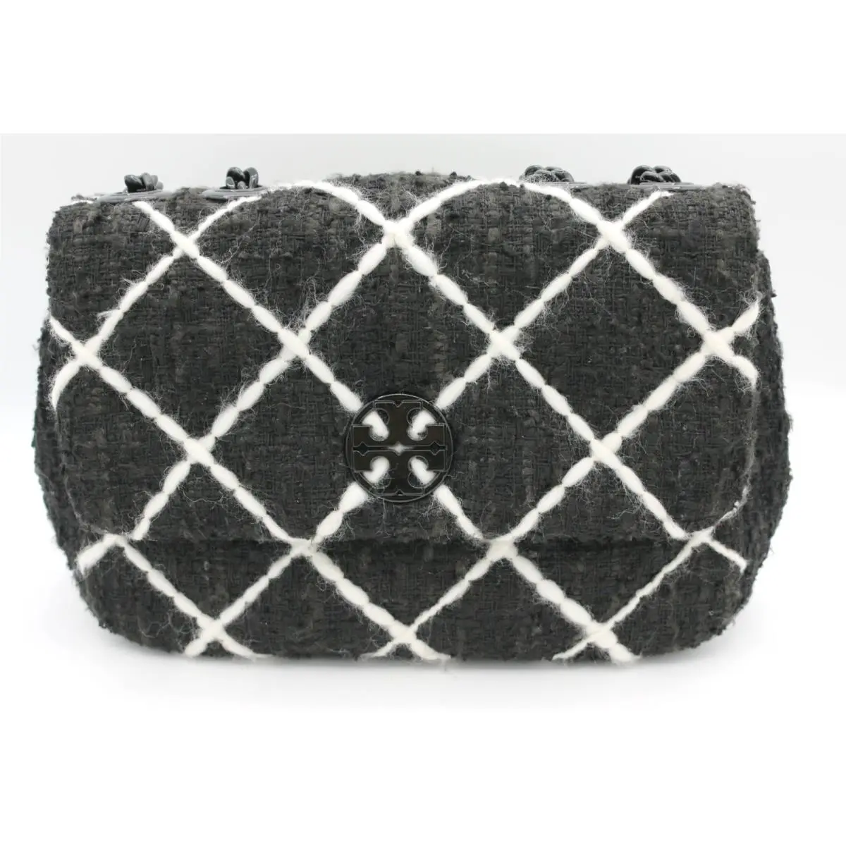 Tory Burch Willa Tweed Small Shoulder Bag Chain Crossbody Bag / Purse