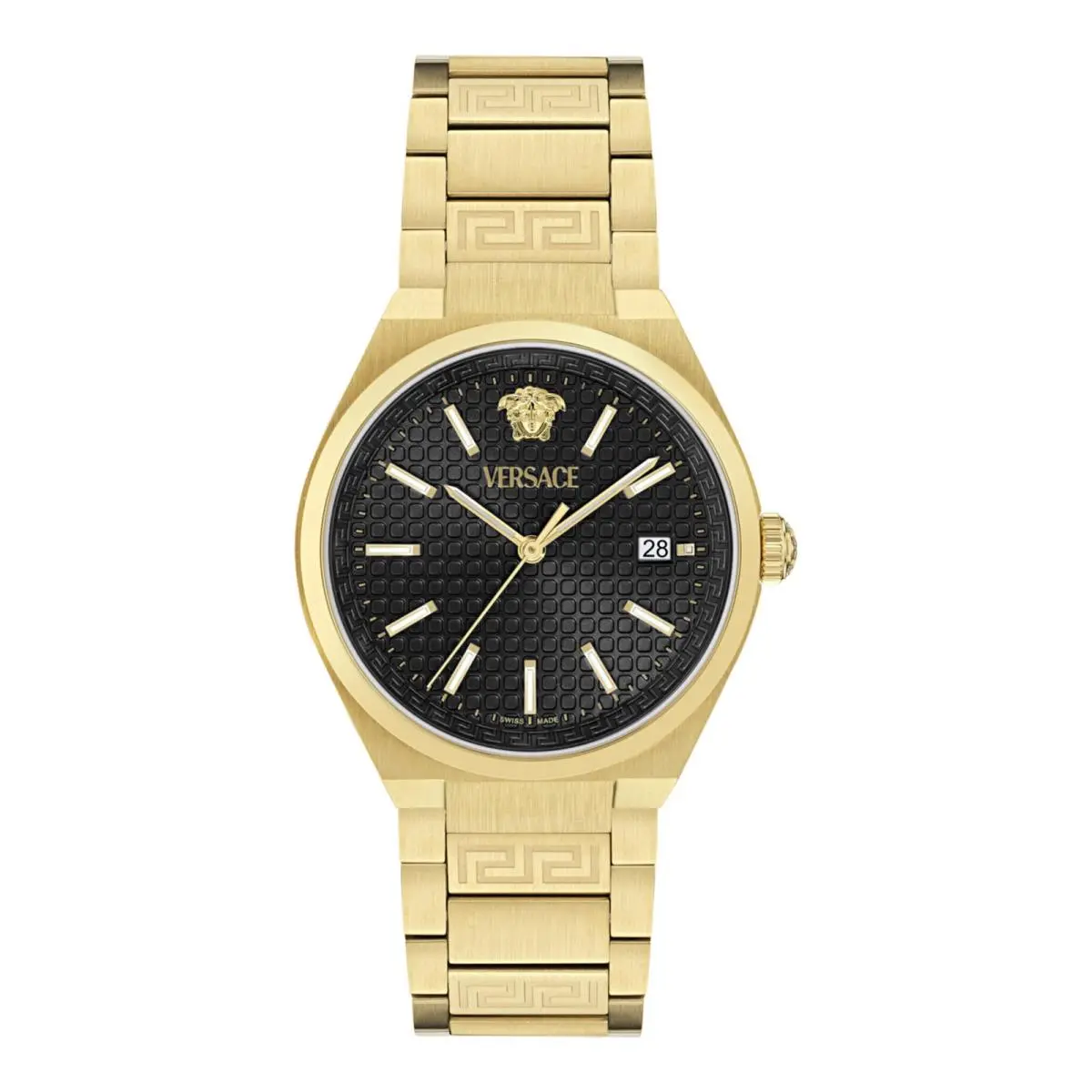 Versace Mens Gold 39mm Bracelet Fashion Watch