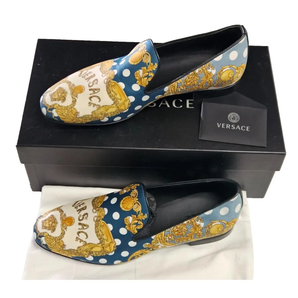 Men`s Barocco Print Slipper Loafers Size 8US 41 Eur by Versace