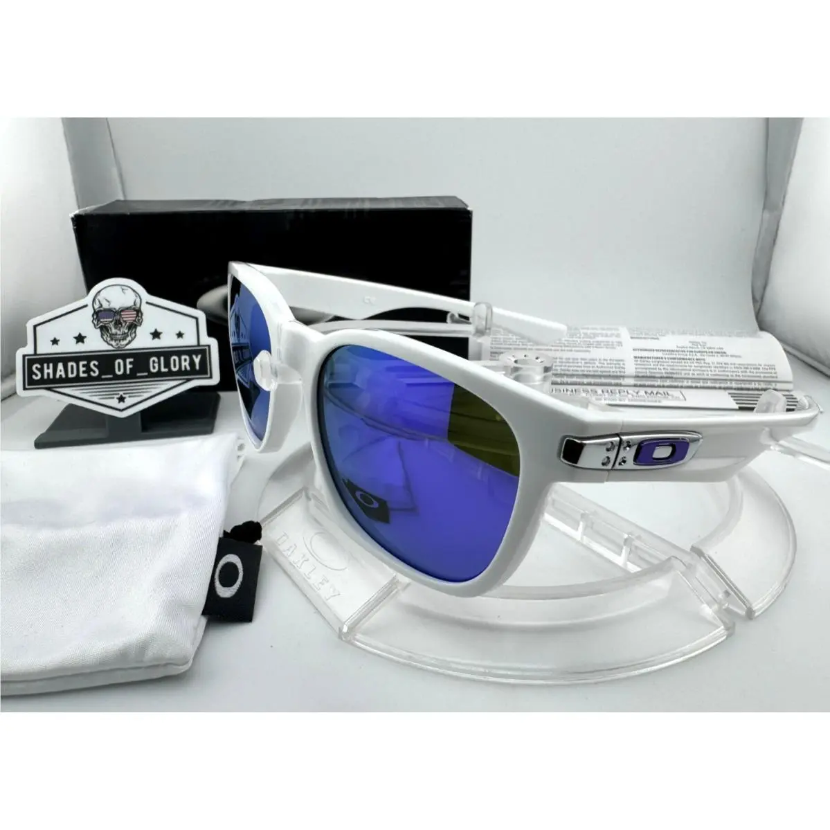 Oakley Garage Rock Polished White W/ Violet Iridium Purple Sunglasses OO9175-02